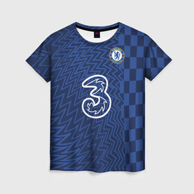 Женская футболка 3D с принтом FC Chelsea | Home Vapor Match Shirt (2021/22) в Белгороде, 100% полиэфир ( синтетическое хлопкоподобное полотно) | прямой крой, круглый вырез горловины, длина до линии бедер | 0x000000123 | chelsea | goalkeeper | stamford bridge | вернер | вратарь | канте | стамфорд бридж | челси