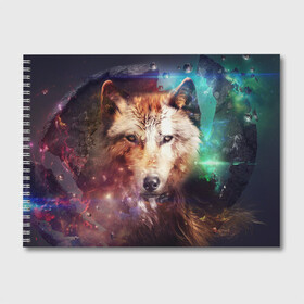 Альбом для рисования с принтом Красивый волк в Белгороде, 100% бумага
 | матовая бумага, плотность 200 мг. | Тематика изображения на принте: wolf | ауф | волк | животные | зверобой | зверь | красивый