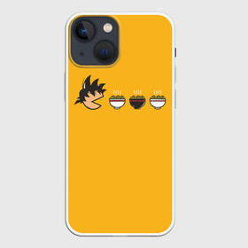 Чехол для iPhone 13 mini с принтом Son Goku. Noodle Eater в Белгороде,  |  | Тематика изображения на принте: ball | birus | broly | dragon | eater | frieza | goku | majin | man | pac | piccolo | saiyan | sayan | sell | sleep | super | trunks | vejeta | бирус | броли | буу | веджета | гоку | драконий | жемчуг | курилин | маджин | пикколо | сайян | саян | селл | с