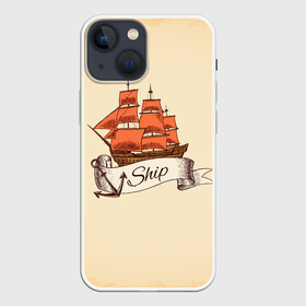 Чехол для iPhone 13 mini с принтом Корабль Ship в Белгороде,  |  | ship | ships | whale | кит | киты | корабли | кораблики | море | морские | морское | якорь