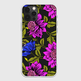 Чехол для iPhone 12 Pro Max с принтом Цветочный Паттерн в Белгороде, Силикон |  | blue | flower | flowers | green | nature | pattern | purple | spring | summer | весна | ветви | ветки | заросли | зеленый | лаза | лето | листва | листья | орнамент | паттерн | природа | синий | узор | фауна | фиолетовый | флора | цветок