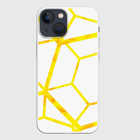 Чехол для iPhone 13 mini с принтом Hexagon в Белгороде,  |  | hexagon | high tech | lines | sun | yellow | линии | многоугольник | насыщенный желтый | паутина | солнце | хай тек | шестиугольник | яркий