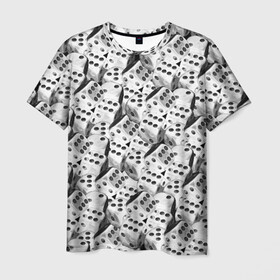 Мужская футболка 3D с принтом Игральные Кости в Белгороде, 100% полиэфир | прямой крой, круглый вырез горловины, длина до линии бедер | casino | dice | игральные кости | казино | кубики