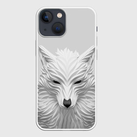 Чехол для iPhone 13 mini с принтом БЕЛЫЙ ВОЛК в Белгороде,  |  | abstraction | animal | art | beast | white | wolf | абстракция | арт | белый | бумага | взгляд | волк | зверь | хищник