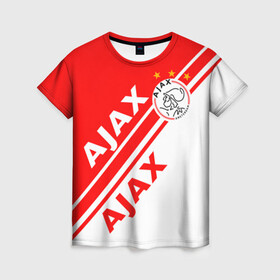 Женская футболка 3D с принтом FC AJAX AMSTERDAM / ФК АЯКС в Белгороде, 100% полиэфир ( синтетическое хлопкоподобное полотно) | прямой крой, круглый вырез горловины, длина до линии бедер | ajax amsterdam | fifa | football | football club. | sport | uefa | английская премьер лига | аякс амстердам | лига финал | матч | спорт | уефа | финал | фифа | футбол | футбольный клуб