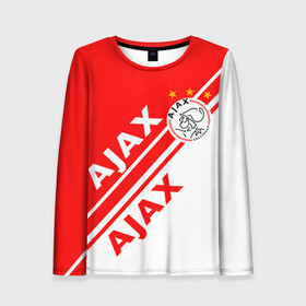 Женский лонгслив 3D с принтом FC AJAX AMSTERDAM / ФК АЯКС в Белгороде, 100% полиэстер | длинные рукава, круглый вырез горловины, полуприлегающий силуэт | ajax amsterdam | fifa | football | football club. | sport | uefa | английская премьер лига | аякс амстердам | лига финал | матч | спорт | уефа | финал | фифа | футбол | футбольный клуб