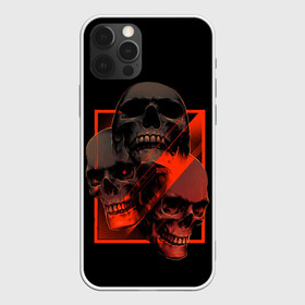 Чехол для iPhone 12 Pro Max с принтом Skulls | Черепа в Белгороде, Силикон |  | bones | dark | darkness | dead | death | head | human | red | skull | skulls | голова | кости | красный | мертвец | мертвый | темнота | темный | тьма | человек | череп | черепа