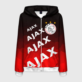 Мужская толстовка 3D на молнии с принтом FC AJAX AMSTERDAM / ФК АЯКС в Белгороде, 100% полиэстер | длина до линии бедра, манжеты и пояс оформлены мягкой тканевой резинкой, двухслойный капюшон со шнурком для регулировки, спереди молния, по бокам два кармана | ajax amsterdam | fifa | football | football club. | sport | uefa | английская премьер лига | аякс амстердам | лига финал | матч | спорт | уефа | финал | фифа | футбол | футбольный клуб