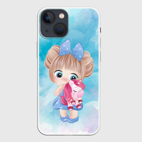 Чехол для iPhone 13 mini с принтом Девочка и пони в Белгороде,  |  | Тематика изображения на принте: арт | графика | девочка | единорог | мультяшка | пони