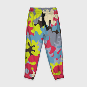 Детские брюки 3D с принтом Цветные облака в Белгороде, 100% полиэстер | манжеты по низу, эластичный пояс регулируется шнурком, по бокам два кармана без застежек, внутренняя часть кармана из мелкой сетки | абстракция | арт | графика | линия | цвет