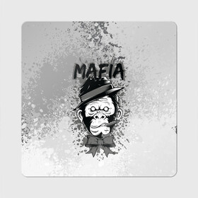 Магнит виниловый Квадрат с принтом Mafia в Белгороде, полимерный материал с магнитным слоем | размер 9*9 см, закругленные углы | art | арт | графика | животные | звери | мафиози | мафия | обезьяна