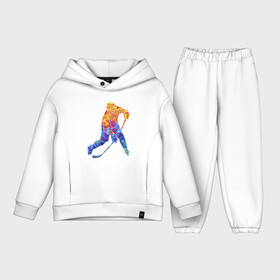 Детский костюм хлопок Oversize с принтом Хоккеист в Белгороде,  |  | art | hockey | hockey stick | player | skates | sport | арт | игрок | клюшка | коньки | спорт | хоккеист | хоккей