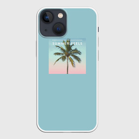 Чехол для iPhone 13 mini с принтом Летние ощущения в Белгороде,  |  | голубая | лето | пальма | пляж | тропики