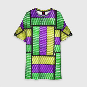 Детское платье 3D с принтом Цветные Ремешки в Белгороде, 100% полиэстер | прямой силуэт, чуть расширенный к низу. Круглая горловина, на рукавах — воланы | colorful | straps | stripes | полосы | ремешки