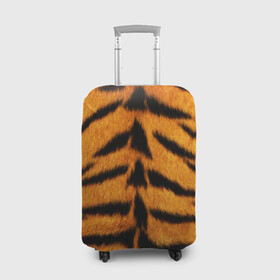 Чехол для чемодана 3D с принтом Шкура Тигра в Белгороде, 86% полиэфир, 14% спандекс | двустороннее нанесение принта, прорези для ручек и колес | skin | tiger | wool | тигр