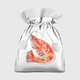 Подарочный 3D мешок с принтом креветка в Белгороде, 100% полиэстер | Размер: 29*39 см | Тематика изображения на принте: ocean | sea | sea animal | креветка | лобстер | море | океан | рак