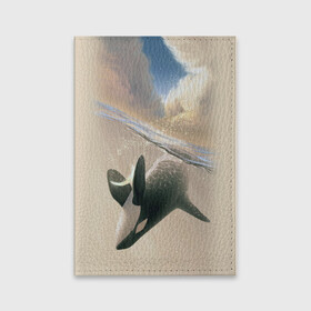 Обложка для паспорта матовая кожа с принтом косатка в Белгороде, натуральная матовая кожа | размер 19,3 х 13,7 см; прозрачные пластиковые крепления | ocean | orca | sea | sea animal | whale | дельфин | касатка | кит | море | океан | рисунок кита