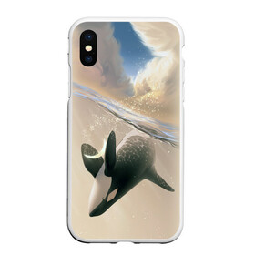 Чехол для iPhone XS Max матовый с принтом косатка в Белгороде, Силикон | Область печати: задняя сторона чехла, без боковых панелей | ocean | orca | sea | sea animal | whale | дельфин | касатка | кит | море | океан | рисунок кита