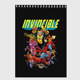 Скетчбук с принтом Неуязвимый Invincible в Белгороде, 100% бумага
 | 48 листов, плотность листов — 100 г/м2, плотность картонной обложки — 250 г/м2. Листы скреплены сверху удобной пружинной спиралью | Тематика изображения на принте: allen | atom | debbie | eve | girl | grayson | immortal | invincible | man | mark | monster | nolan | omni | атом | атомная | вильтрум | вильтрумит | воительница | грейсон | дебби | ева | костюм | марк | монстр | мэн | неуязвимый |