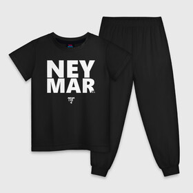 Детская пижама хлопок с принтом Neymar Jr white logo в Белгороде, 100% хлопок |  брюки и футболка прямого кроя, без карманов, на брюках мягкая резинка на поясе и по низу штанин
 | brazil | champions | fifa | junior | neymar | neymar jr | paris saint germain | psg | uefa | бразилия | джуниор | младший | наймар | неймар | пари сен жермен | петух | псж | сборная бразилии | уефа | фифа | футбик | футбол 