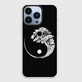 Чехол для iPhone 13 Pro с принтом Yin and Yang. Bonsai Tree в Белгороде,  |  | Тематика изображения на принте: black | bonsai | buddhism | dualism | esotericism | evil | good | japan | negative | philosophy | positive | tree | white | yang | yin | zen | белое | бонсай | буддизм | дерево | дзен | добро | древо | дуализм | зло | инь | негатив | позитив | философия |