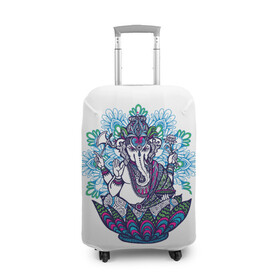 Чехол для чемодана 3D с принтом Будда слон в Белгороде, 86% полиэфир, 14% спандекс | двустороннее нанесение принта, прорези для ручек и колес | будда | будды | буды | медитация | мир | радужные | руки | слон | слон будды | слоны | спокойствие | топор | туристам | хипи | хобот | хоппи | цветы