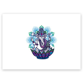 Поздравительная открытка с принтом Будда слон в Белгороде, 100% бумага | плотность бумаги 280 г/м2, матовая, на обратной стороне линовка и место для марки
 | будда | будды | буды | медитация | мир | радужные | руки | слон | слон будды | слоны | спокойствие | топор | туристам | хипи | хобот | хоппи | цветы