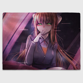 Плед 3D с принтом Monika Doki Doki в Белгороде, 100% полиэстер | закругленные углы, все края обработаны. Ткань не мнется и не растягивается | club | doki doki | literature | monika | novel | доки доки | клуб | литературный | моника | роман