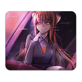 Коврик для мышки прямоугольный с принтом Monika Doki Doki в Белгороде, натуральный каучук | размер 230 х 185 мм; запечатка лицевой стороны | Тематика изображения на принте: club | doki doki | literature | monika | novel | доки доки | клуб | литературный | моника | роман