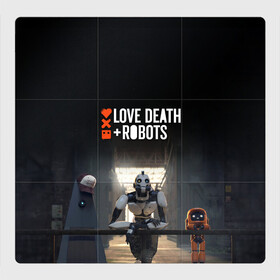 Магнитный плакат 3Х3 с принтом Love, Death and Robots в Белгороде, Полимерный материал с магнитным слоем | 9 деталей размером 9*9 см | Тематика изображения на принте: cartoon | death | fantasy | heavy | horror | metal | miller | netflix | robots | tim | witness | любовь | миллер | мультфильм | робот | роботы | тим | ужасы | фэнтези