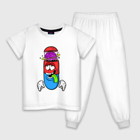 Детская пижама хлопок с принтом Моя пилюля в Белгороде, 100% хлопок |  брюки и футболка прямого кроя, без карманов, на брюках мягкая резинка на поясе и по низу штанин
 | pils | кайфовая жизнь | мозг | пилюля