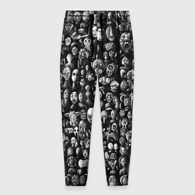 Мужские брюки 3D с принтом Мрачные портреты в Белгороде, 100% полиэстер | манжеты по низу, эластичный пояс регулируется шнурком, по бокам два кармана без застежек, внутренняя часть кармана из мелкой сетки | halloween | лица | мрачное | портреты | страшное | сюрреализм | ужасы