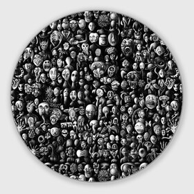 Коврик для мышки круглый с принтом Мрачные портреты в Белгороде, резина и полиэстер | круглая форма, изображение наносится на всю лицевую часть | halloween | лица | мрачное | портреты | страшное | сюрреализм | ужасы