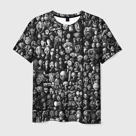Мужская футболка 3D с принтом Мрачные портреты в Белгороде, 100% полиэфир | прямой крой, круглый вырез горловины, длина до линии бедер | halloween | лица | мрачное | портреты | страшное | сюрреализм | ужасы