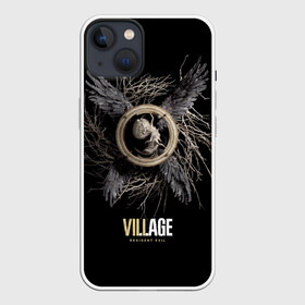 Чехол для iPhone 13 с принтом Resident Evil Village в Белгороде,  |  | resident evil village | деревня | компьютерная игра | обитель зла | сухие ветки | черные крылья | эмблема