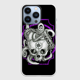 Чехол для iPhone 13 Pro с принтом Череп и Осьминог в Белгороде,  |  | beast | head | kraken | neon | octopus | skulls | star | букет | голова | животные | звезда | зверь | зубы | кости | кракен | краска | мозги | неоновый | октопус | осьминог | полосы | скелет | текстура | точки | узор | хо | цветы