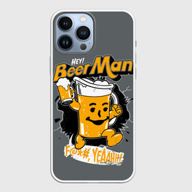Чехол для iPhone 13 Pro Max с принтом BEER MAN в Белгороде,  |  | Тематика изображения на принте: alcochol | beer | comics | drink | man | комикс | напитки | пенное | прикол | рисунок | шутка