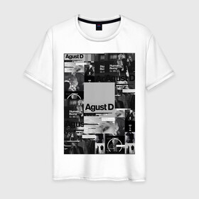 Мужская футболка хлопок с принтом Agust D в Белгороде, 100% хлопок | прямой крой, круглый вырез горловины, длина до линии бедер, слегка спущенное плечо. | agust | bts | d | k pop | suga | агуст | бтс | ди | к поп | кей поп | шуга
