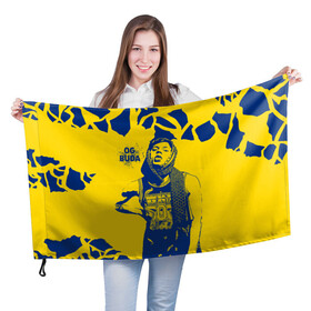 Флаг 3D с принтом OG Buda в Белгороде, 100% полиэстер | плотность ткани — 95 г/м2, размер — 67 х 109 см. Принт наносится с одной стороны | og buda | rap | буда | григорий ляхов | музыка | ог буда | певец | русский рэп | рэп | рэпер