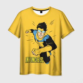 Мужская футболка 3D с принтом Неуязвимый Invincible в Белгороде, 100% полиэфир | прямой крой, круглый вырез горловины, длина до линии бедер | boy | cartoon | damien darkblood | hero | invincible | superhero | герой | марк грейсон | мультик | мультсериал | непобедимый | неуязвимый | персонаж | супергерой