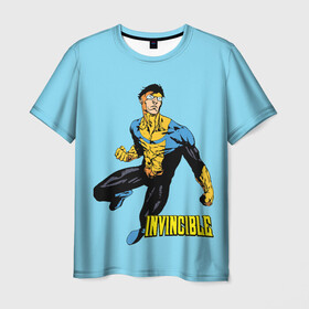 Мужская футболка 3D с принтом Invincible Неуязвимый в Белгороде, 100% полиэфир | прямой крой, круглый вырез горловины, длина до линии бедер | boy | cartoon | damien darkblood | hero | invincible | superhero | герой | марк грейсон | мультик | мультсериал | непобедимый | неуязвимый | персонаж | супергерой
