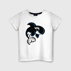 Детская футболка хлопок с принтом Косатка в Белгороде, 100% хлопок | круглый вырез горловины, полуприлегающий силуэт, длина до линии бедер | Тематика изображения на принте: whale | кит | косатка | косатки