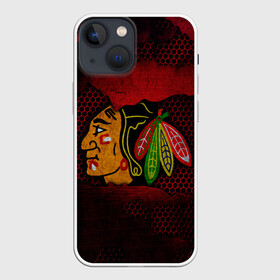 Чехол для iPhone 13 mini с принтом CHICAGO NHL в Белгороде,  |  | Тематика изображения на принте: blackhawks | chicago | iron | logo | nhl | red | sport | usa | блэкхоукс | железо | логотип | нхл | сетка | спорт | сша | хоккей | чикаго