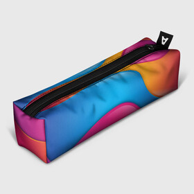 Пенал школьный 3D с принтом Candy rainbow в Белгороде, 100% полиэстер | плотная ткань, застежка на молнии | 3d | 3д | sport | абстракция | линии | паттерн | соты | спортивный стиль | текстуры