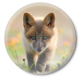 Значок с принтом Лисичка в Белгороде,  металл | круглая форма, металлическая застежка в виде булавки | fox | foxy | животное | звери | лиса | лисенок | лисичка | милая | рыжая | фокс