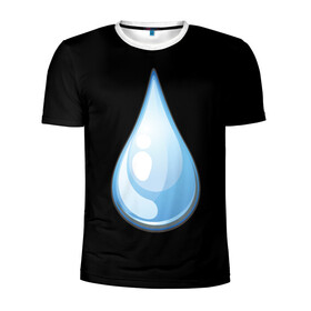 Мужская футболка 3D спортивная с принтом Капля воды в Белгороде, 100% полиэстер с улучшенными характеристиками | приталенный силуэт, круглая горловина, широкие плечи, сужается к линии бедра | Тематика изображения на принте: вода | жизнь | капельки | капля | капля воды | символ жизни