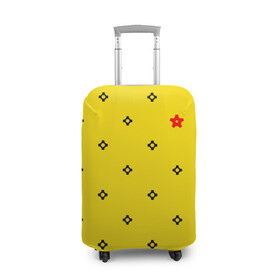 Чехол для чемодана 3D с принтом Техно горошек в Белгороде, 86% полиэфир, 14% спандекс | двустороннее нанесение принта, прорези для ручек и колес | горошек | желтый | клетка | механизмы | сердце | техника | узор | шестеренки