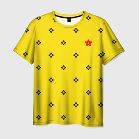 Мужская футболка 3D с принтом Техно горошек в Белгороде, 100% полиэфир | прямой крой, круглый вырез горловины, длина до линии бедер | горошек | желтый | клетка | механизмы | сердце | техника | узор | шестеренки