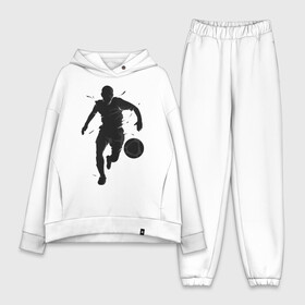 Женский костюм хлопок Oversize с принтом Футболист в Белгороде,  |  | art | ball | football | footballer | shadow | silhouette | sport | арт | мяч | силуэт | спорт | тень | футбол | футболист