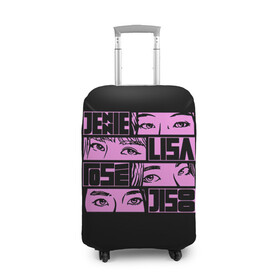 Чехол для чемодана 3D с принтом Black pink eyes в Белгороде, 86% полиэфир, 14% спандекс | двустороннее нанесение принта, прорези для ручек и колес | black pink | blackpink | pop | блэк пинк | ким дженни | ким джи су | корейцы | лалиса манобан | музыка | поп | попса | розэ